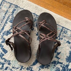 Chaco Women's Brown and Pink Strappy Sandals